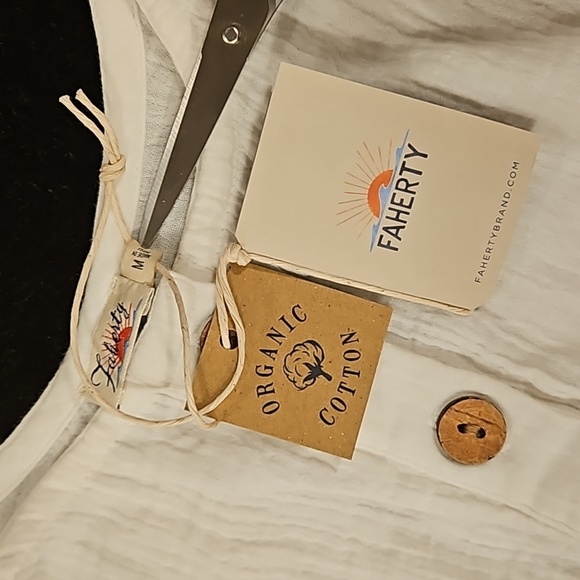 💕FAHERTY💕 Dream Cotton Gauze Jamesport Romper ~ White Medium M NWT - Picture 14 of 16